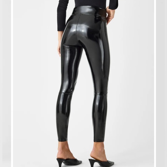 Spanx Faux Patent Leather Leggings Small Petite, Small Shiny Patent Leggings - Picture 6 of 12